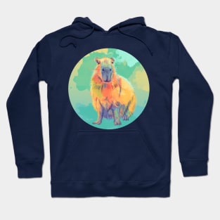 Colorful Capybara, Digital Illustration Hoodie